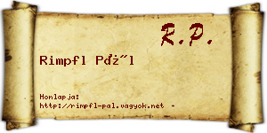 Rimpfl Pál névjegykártya